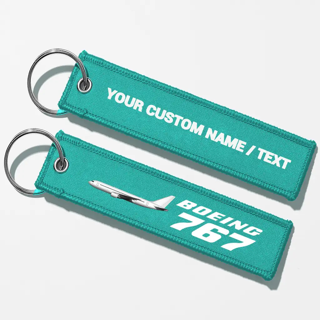 The Boeing 767 Key Chains - Turquoise - Personalized