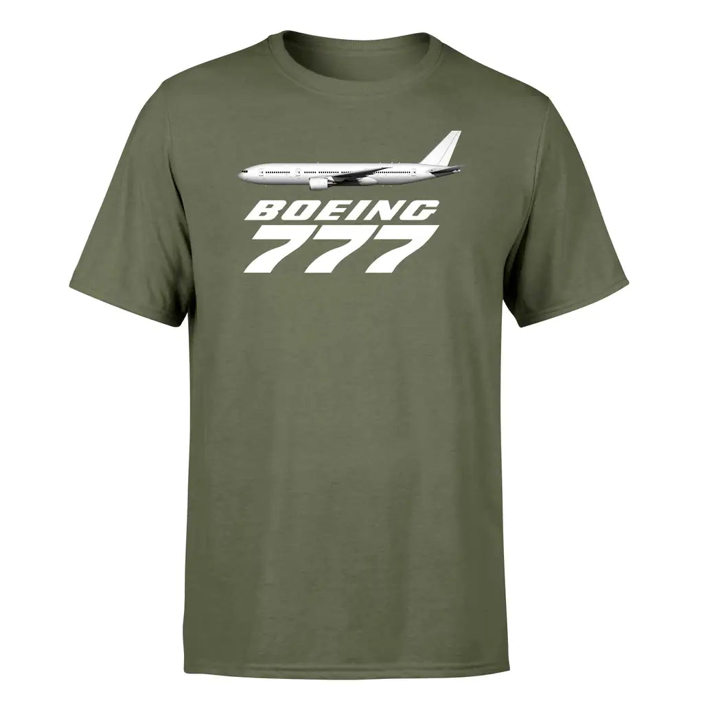 The Boeing 777 design on green army single side