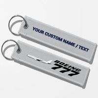 Thumbnail for The Boeing 777 Key Chains - Light Gray - Personalized