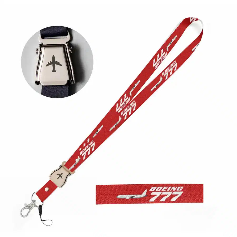 The Boeing 777 seat belt lanyard - red