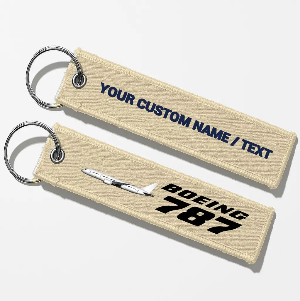 The Boeing 787 Designed Key Chains - Beige - Personalized