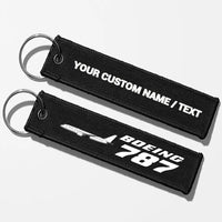 Thumbnail for The Boeing 787 Designed Key Chains - Black - Personalized