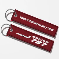 Thumbnail for The Boeing 787 Designed Key Chains - Dark Red - Personalized