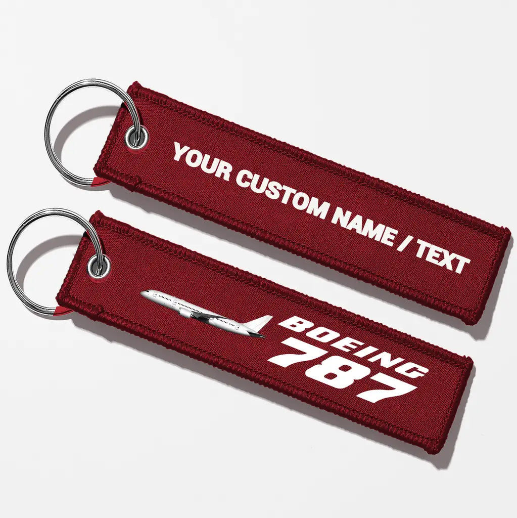 The Boeing 787 Designed Key Chains - Dark Red - Personalized