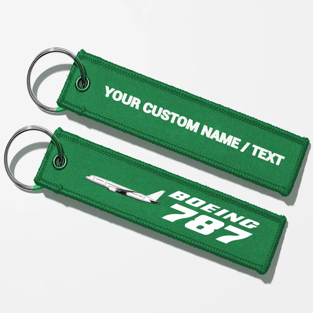 The Boeing 787 Designed Key Chains - Green - Personalized
