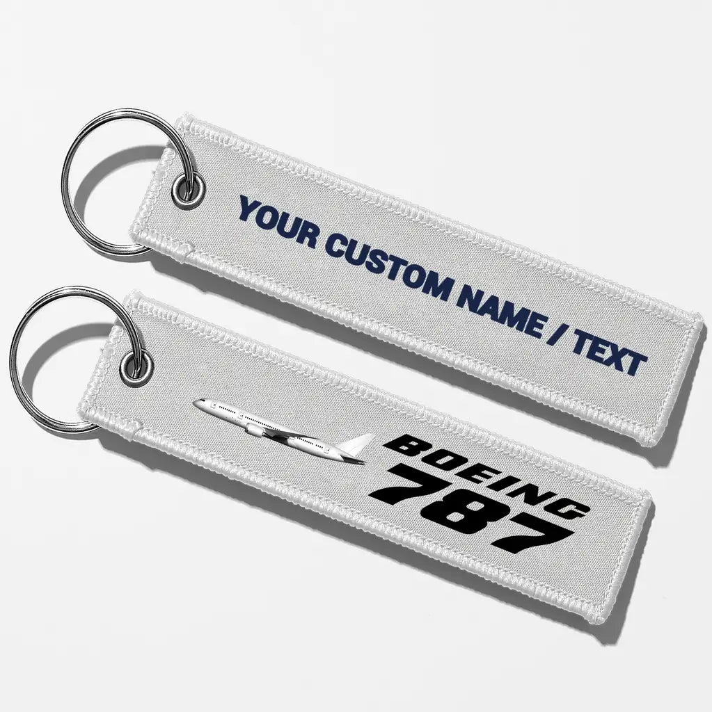 The Boeing 787 Designed Key Chains - White - Personalized