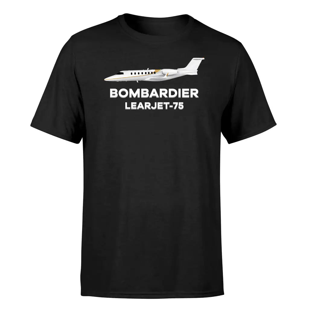 The Bombardier Learjet 75 design on black single side