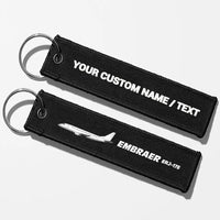 Thumbnail for The Embraer ERJ-175 Aviator Key Chains - Black - Personalized