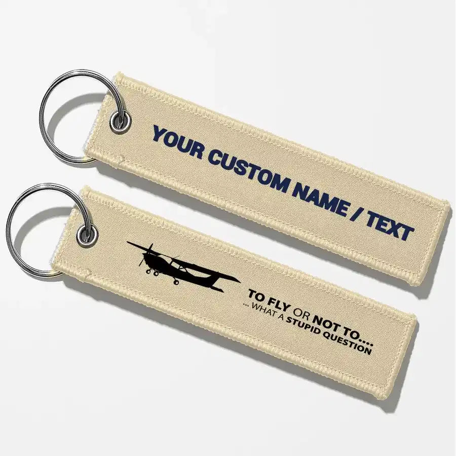 To Fly or Not To Fly Key Chains - Beige - Personalized