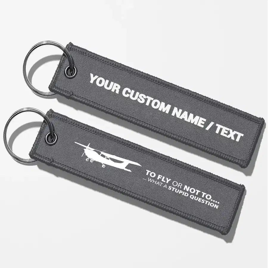 To Fly or Not To Fly Key Chains - Gray - Personalized