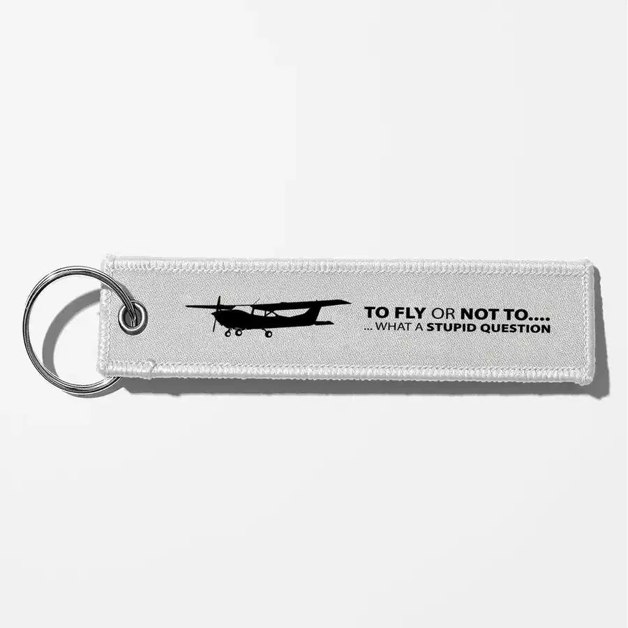 To Fly or Not To Fly Key Chains - White