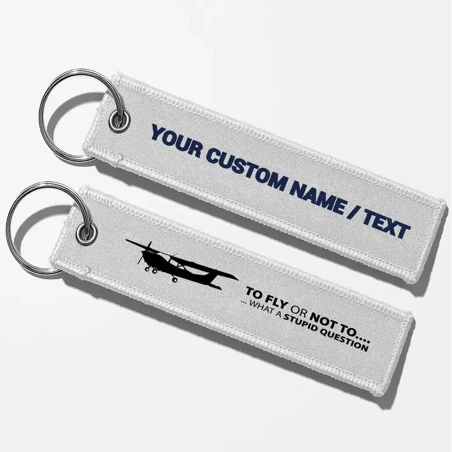 To Fly or Not To Fly Key Chains - White - Personalized