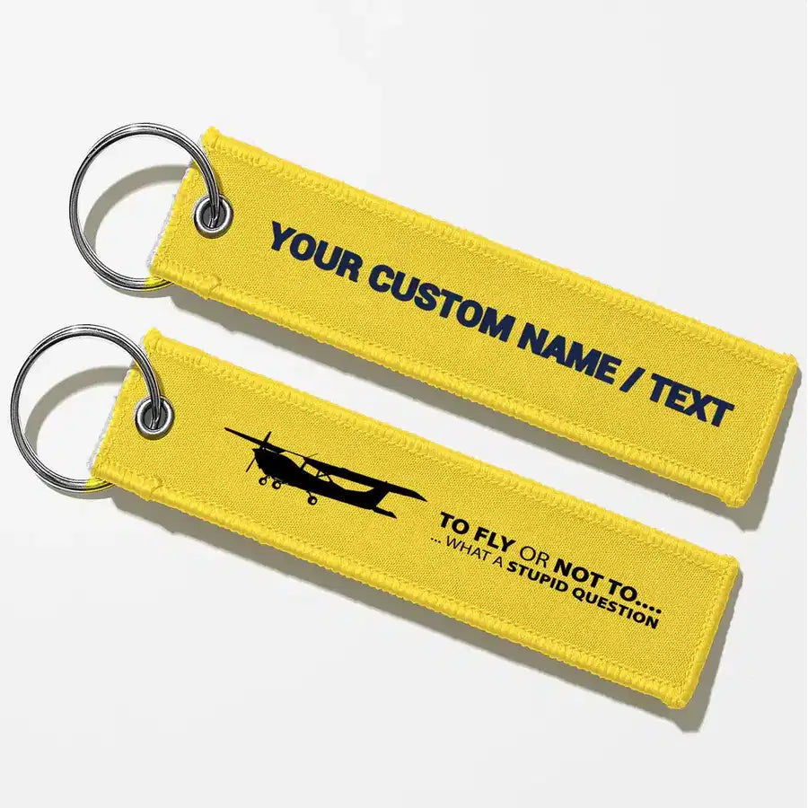 To Fly or Not To Fly Key Chains - Yellow - Personalized