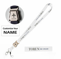 Thumbnail for Torun City Series seat belt lanyard - white with name