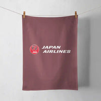 Thumbnail for Japan Airlines design on dark red towel