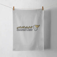 Thumbnail for Oman Airlines design on light gray towel