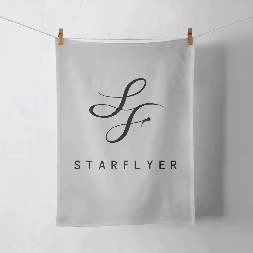 StarFlyer Airlines design on light gray towel