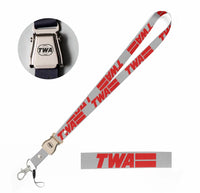 Thumbnail for Trans World Airlines (TWA) seat belt lanyard - light gray