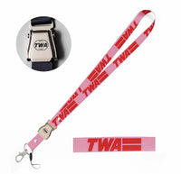 Thumbnail for Trans World Airlines (TWA) seat belt lanyard - pink