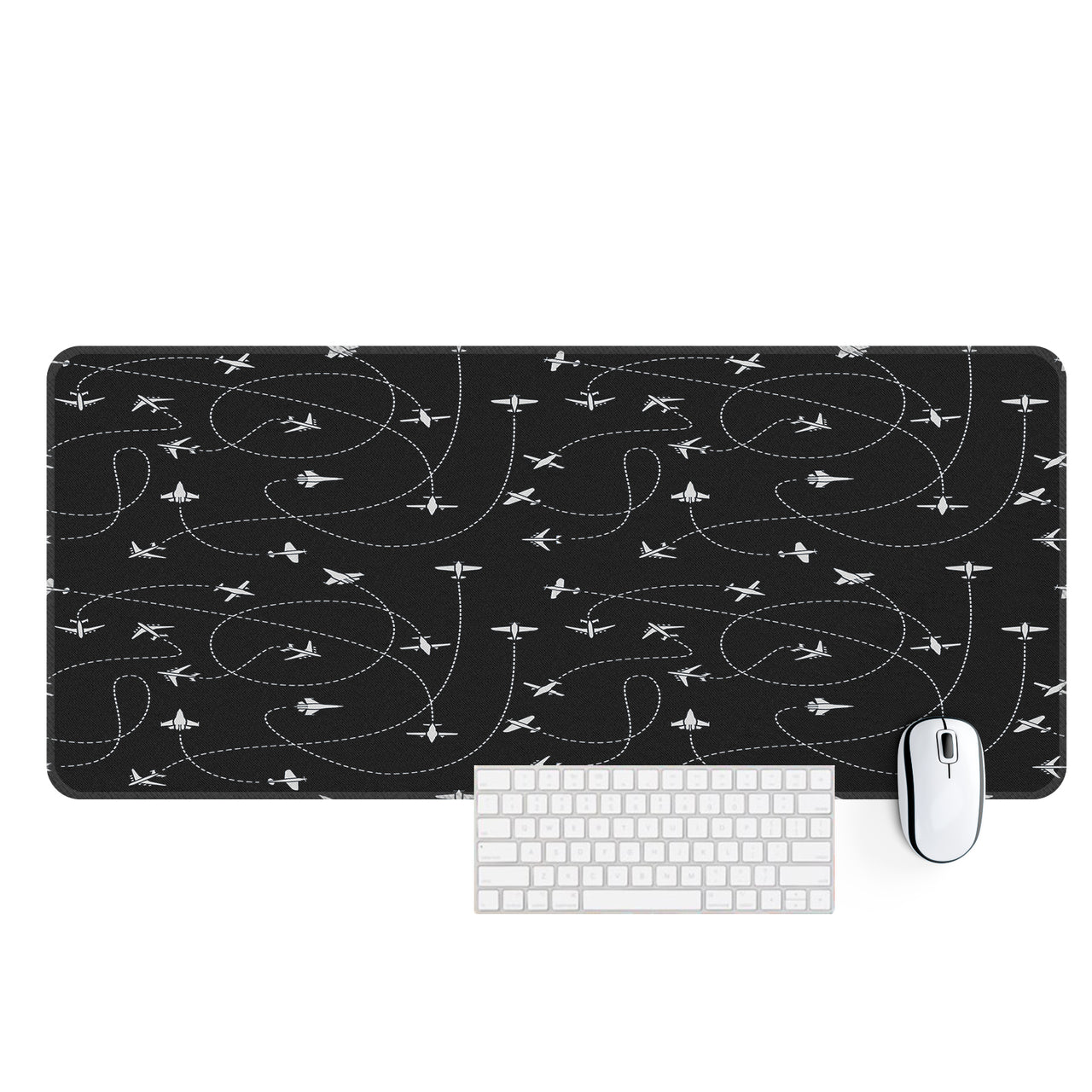 Travel The World By Plane (Black)  Designed Desk Mats