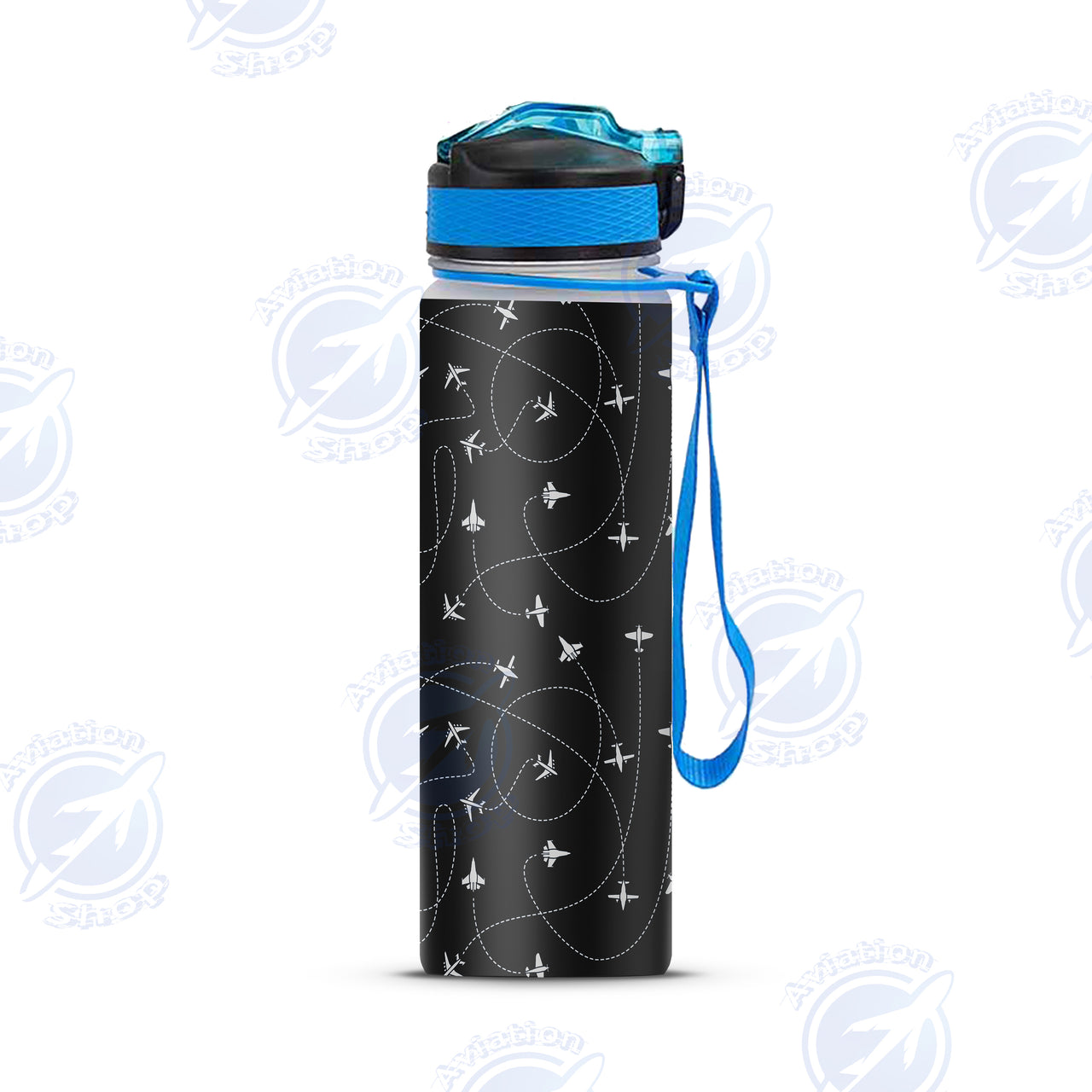 Travel The World By Plane (Black) Designed Sports Kettles