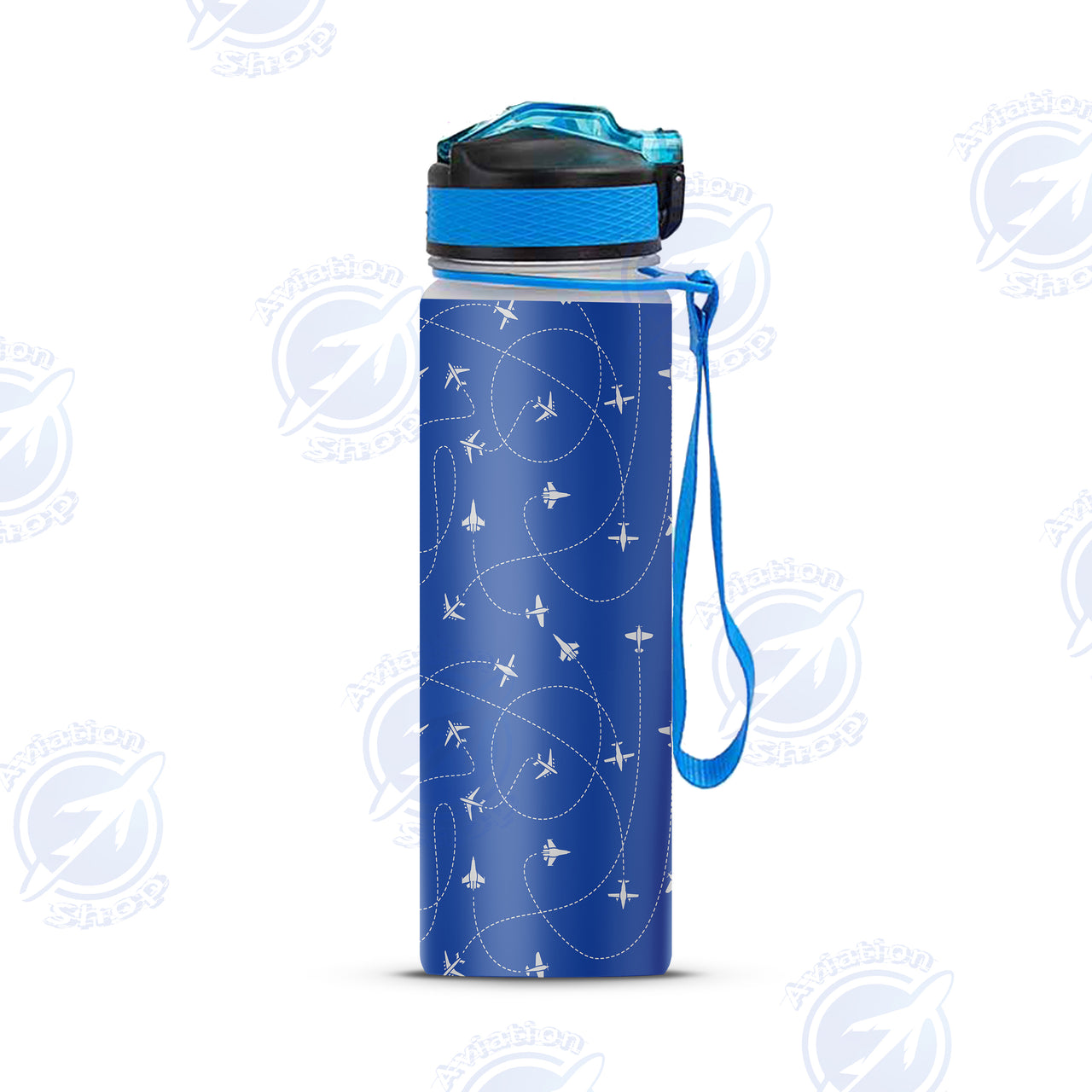 Travel The World By Plane (Blue) Designed Sports Kettles