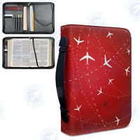 Thumbnail for Travelling with Aircraft (Red) Designed PU Accessories Bags