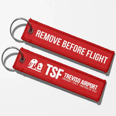 Treviso Airport (TSF) Aviator Key Chains - Red - Remove Before Flight