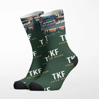 Thumbnail for Truckee Tahoe Airport (TKF) - Socks - Alpine Green + Name