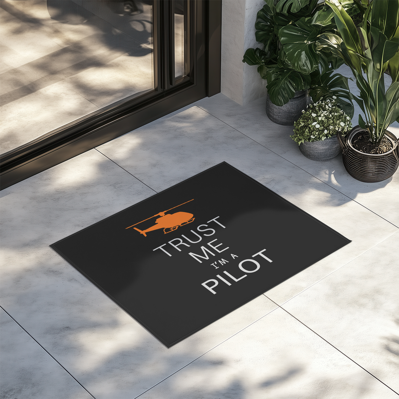 Trust Me I'm a Pilot (Helicopter) Designed Door Mats