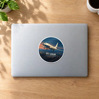 Thumbnail for Tupolev Tu-104B - 3D + Name - Circle Sticker - MacBook