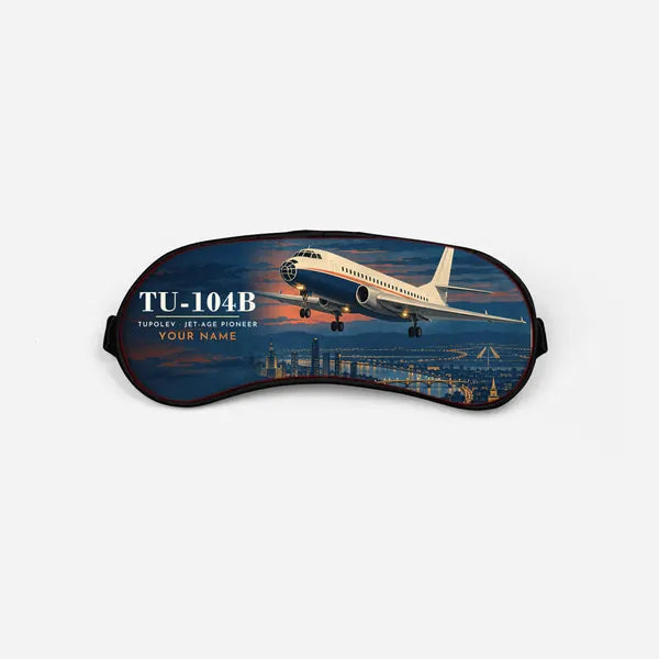 Tupolev Tu-104B - 3D + Name - Sleep Mask - Full Print