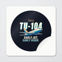 Thumbnail for Tupolev Tu-104B - Cartoon - Circle Sticker - Peel