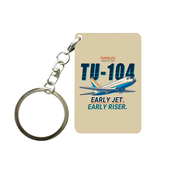 Tupolev Tu-104B - Cartoon - Key Chain - Beige
