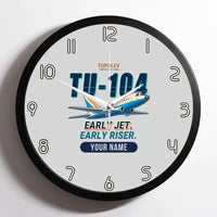 Thumbnail for Tupolev Tu-104B - Cartoon + Name - Framed - Light Gray