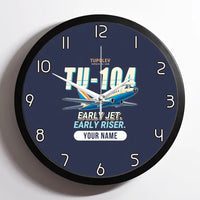 Thumbnail for Tupolev Tu-104B - Cartoon + Name - Framed - Navy Blue