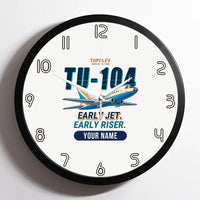 Thumbnail for Tupolev Tu-104B - Cartoon + Name - Framed - White