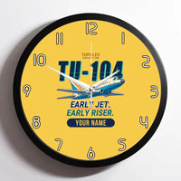 Thumbnail for Tupolev Tu-104B - Cartoon + Name - Framed - Yellow