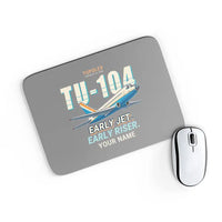 Thumbnail for Tupolev Tu-104B - Cartoon + Name - Mouse Pad - Gray