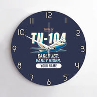 Thumbnail for Tupolev Tu-104B - Cartoon + Name - No Frame - Navy Blue