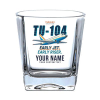 Thumbnail for Tupolev Tu-104B - Cartoon + Name - Whiskey Glass