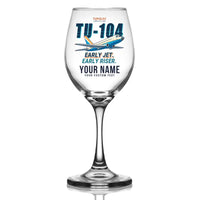 Thumbnail for Tupolev Tu-104B - Cartoon + Name - Wine Glass