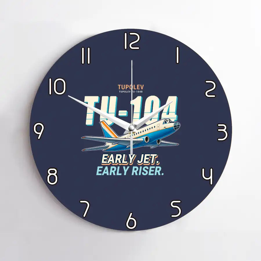 Tupolev Tu-104B - Cartoon - No Frame - Navy Blue