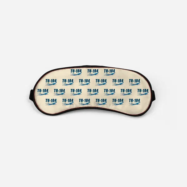 Tupolev Tu-104B - Cartoon Pattern - Sleep Mask - Beige