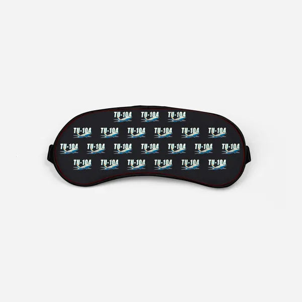 Tupolev Tu-104B - Cartoon Pattern - Sleep Mask - Black