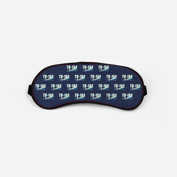 Tupolev Tu-104B - Cartoon Pattern - Sleep Mask - Navy Blue