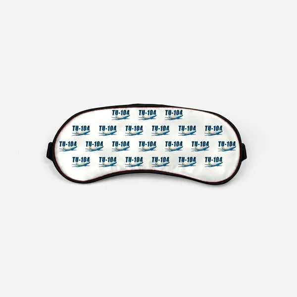 Tupolev Tu-104B - Cartoon Pattern - Sleep Mask - White