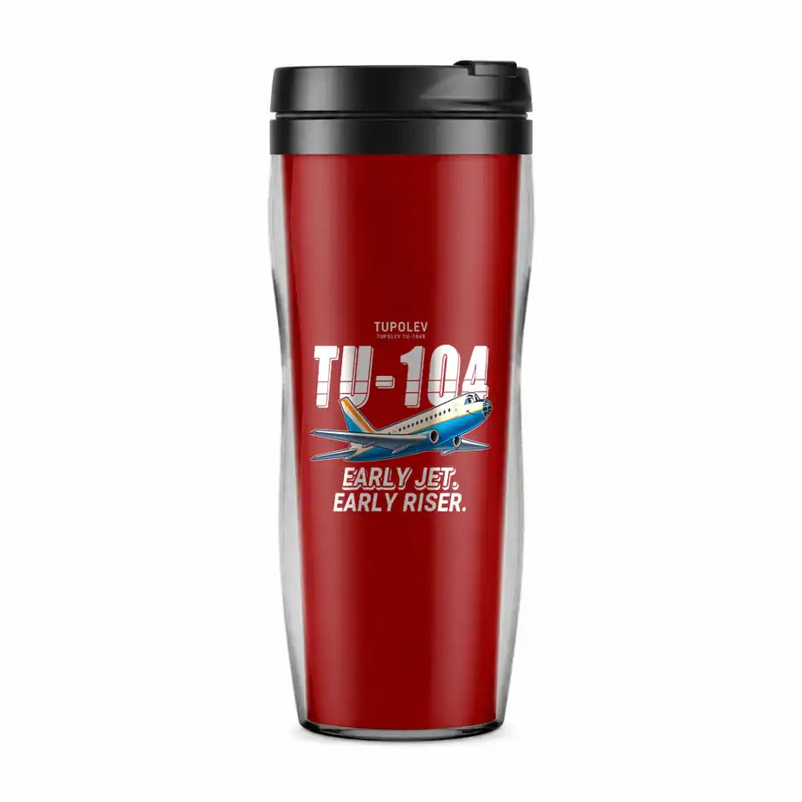 Tupolev Tu-104B - Cartoon - Plastic (No Holder) - Red