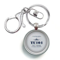 Thumbnail for Tupolev Tu-104B - Heritage - Circle Key Chain - Light Gray