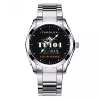 Thumbnail for Tupolev Tu-104B - Heritage + Name - Stainless Steel Band - For Men